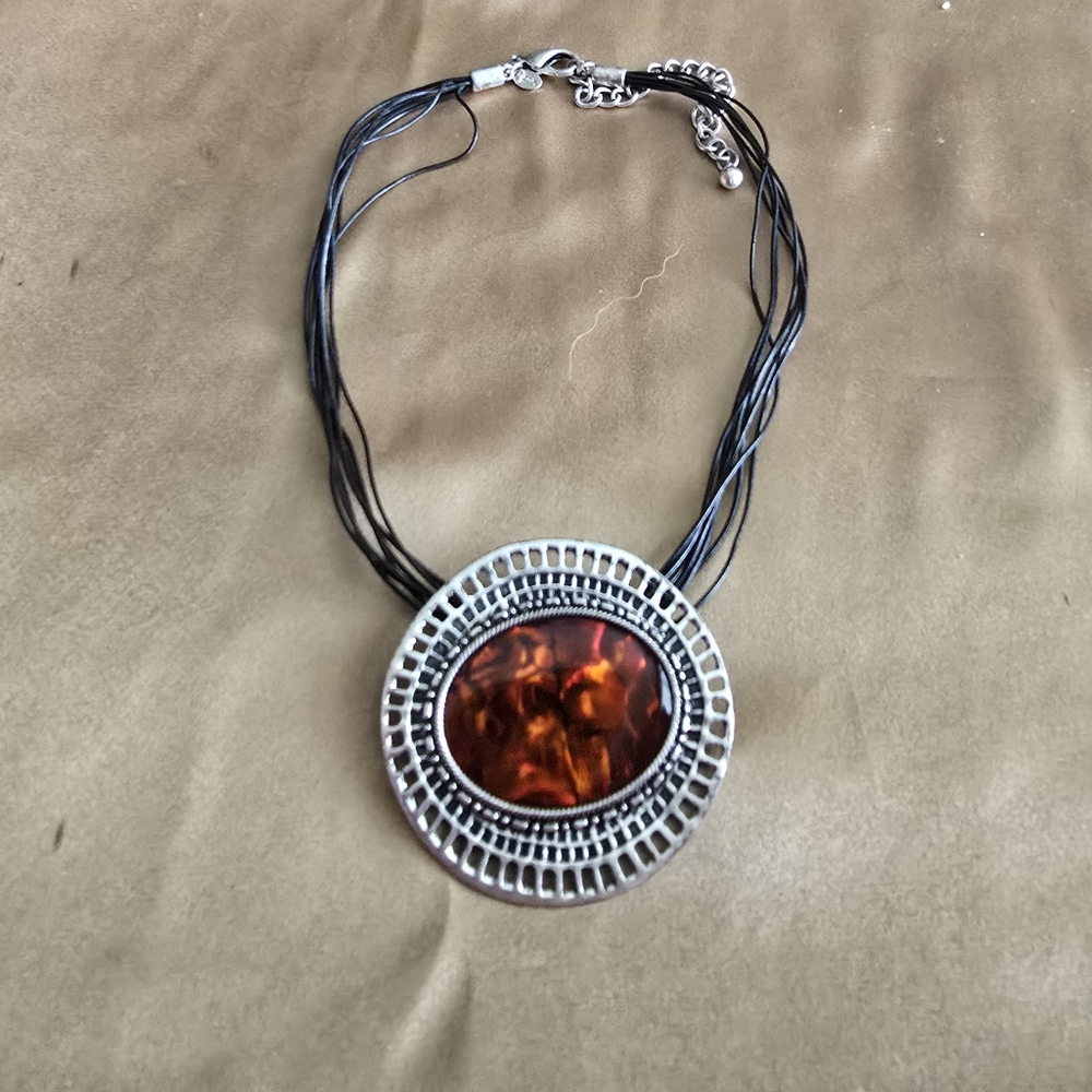 Chico's Brown and Silver Vintage-Inspired Necklace - Picture 2 of 8